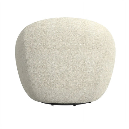 round Swivel Accent Chair, White Sherpa