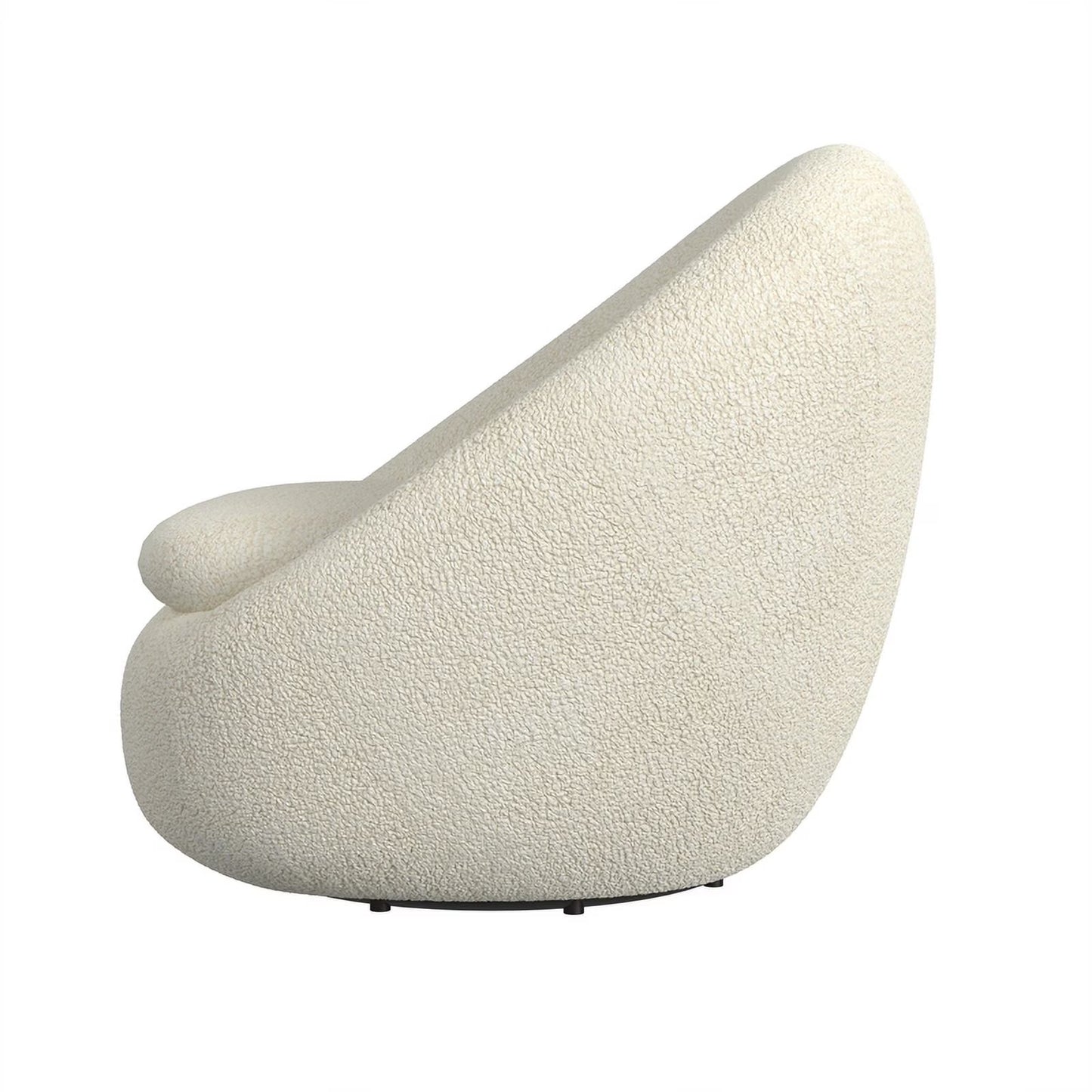 round Swivel Accent Chair, White Sherpa