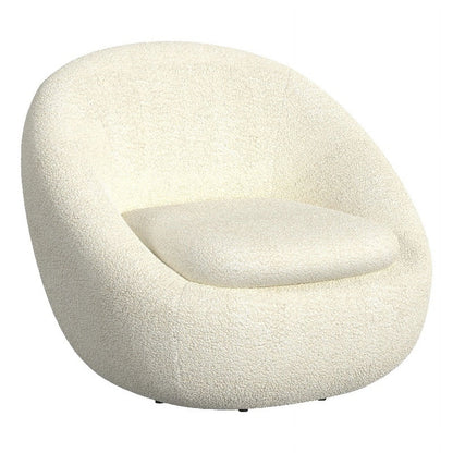 round Swivel Accent Chair, White Sherpa