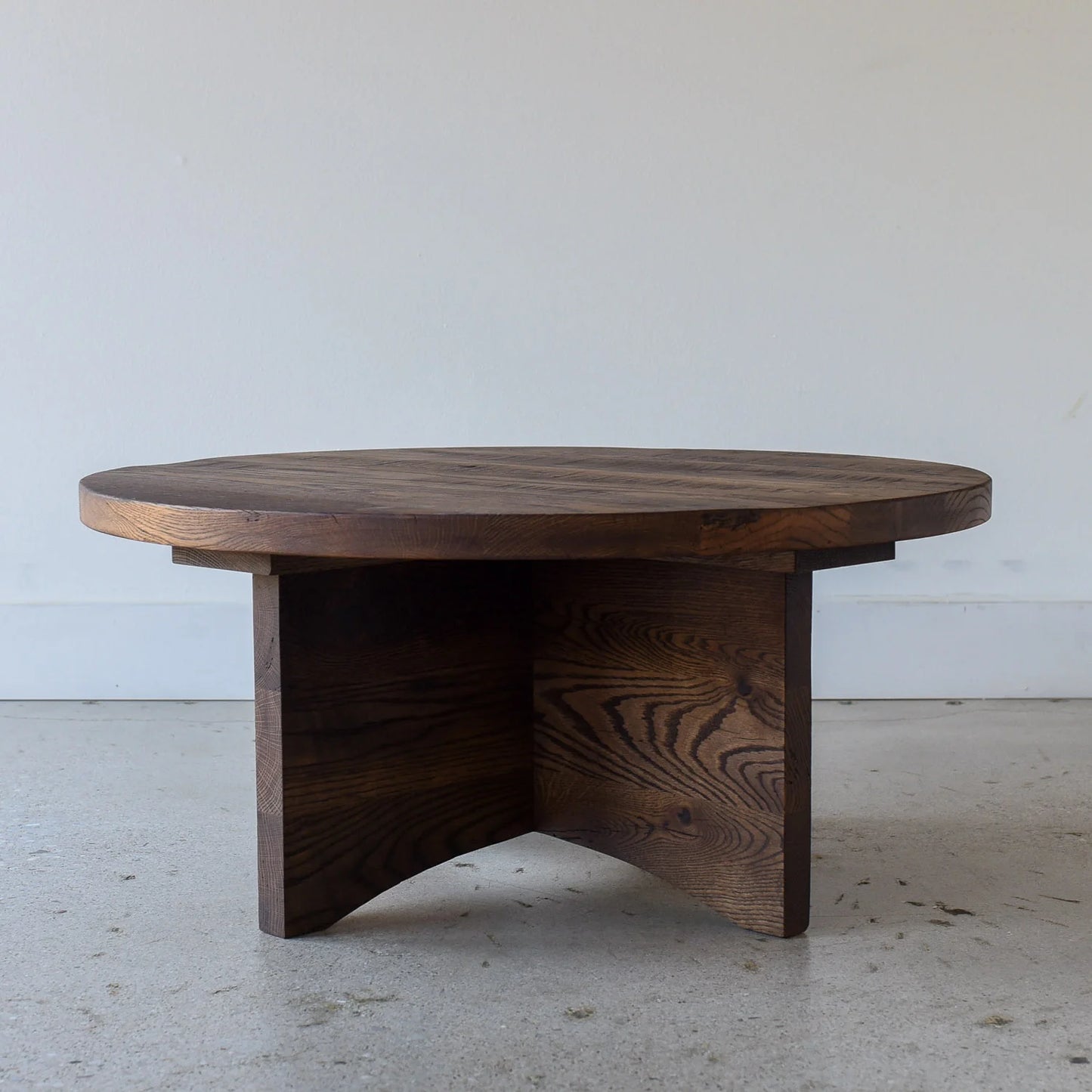 Sculptural round Wood Coffee Table