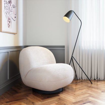 Myanmar Accent Chair Cream Accent Chair, Modern Style, Shearling Style Fabric, Plywood, Indoor Living