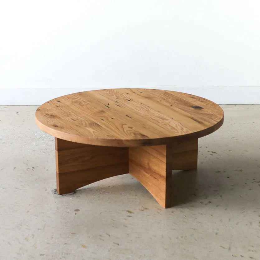 Sculptural round Wood Coffee Table