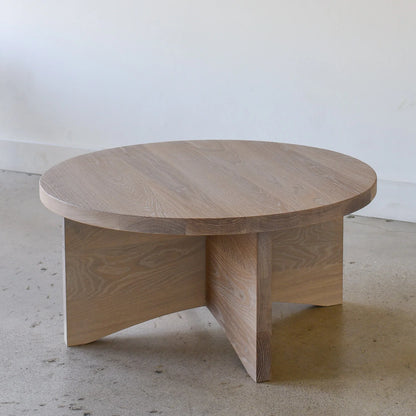 Sculptural round Wood Coffee Table