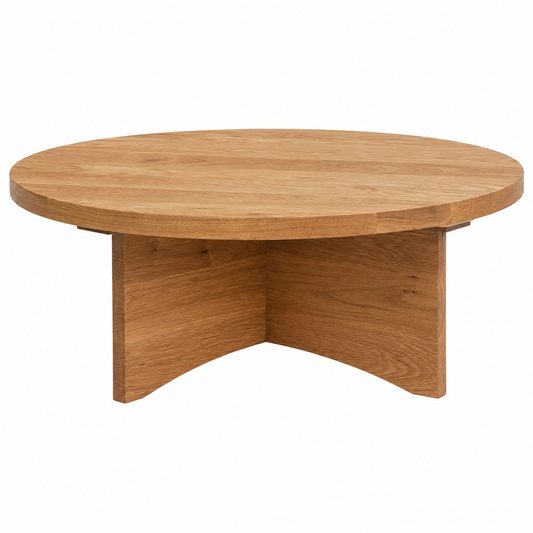 Sculptural round Wood Coffee Table