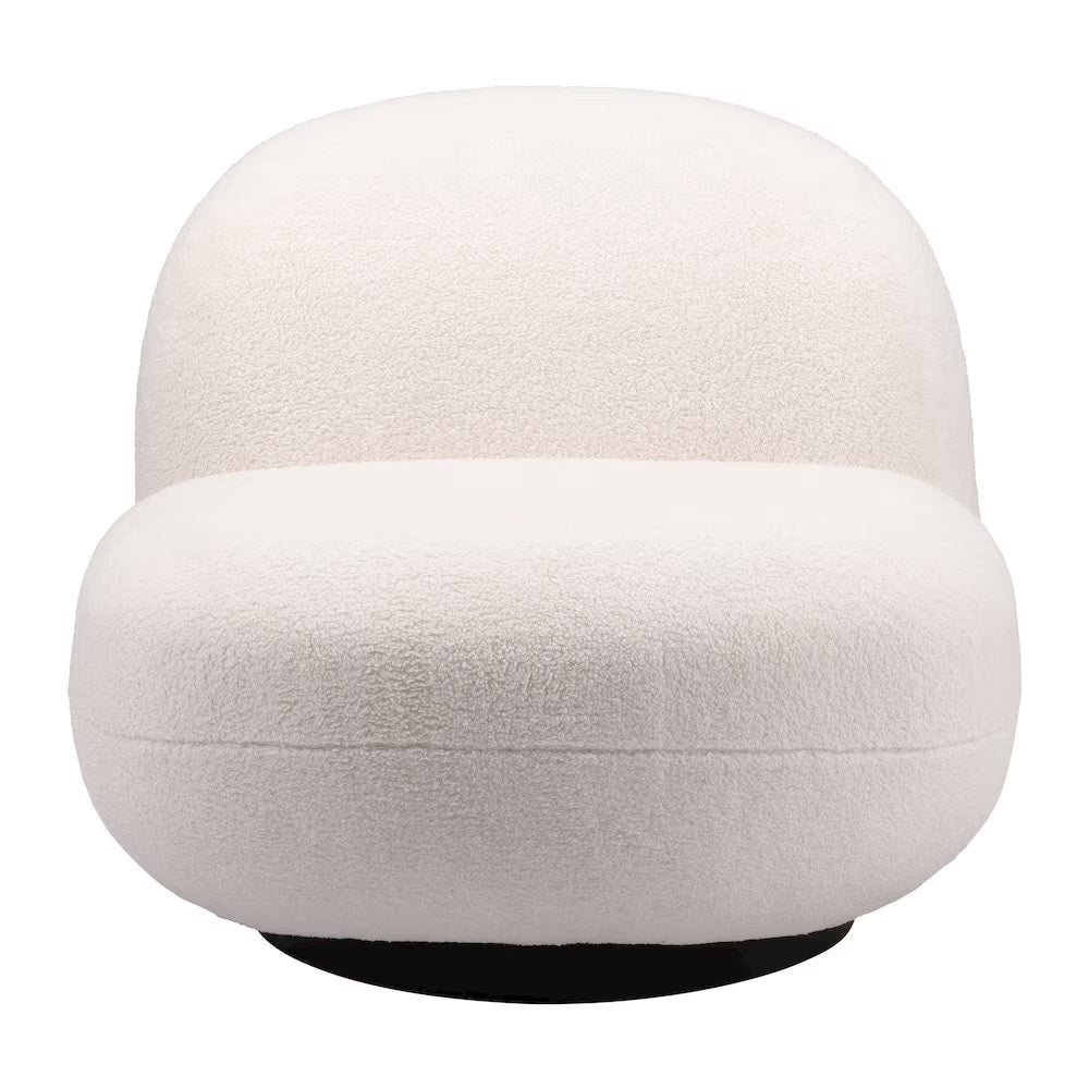 Myanmar Accent Chair Cream Accent Chair, Modern Style, Shearling Style Fabric, Plywood, Indoor Living