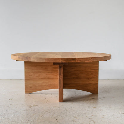 Sculptural round Wood Coffee Table
