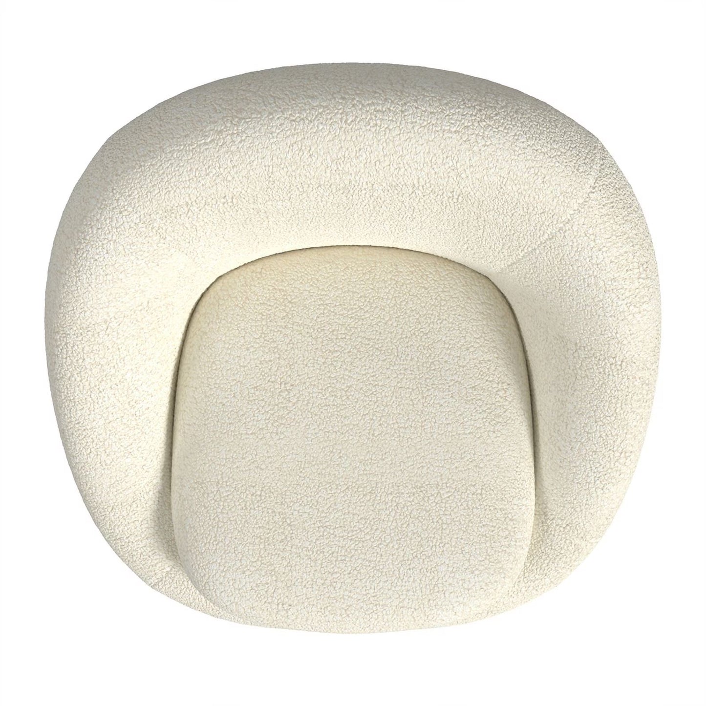 round Swivel Accent Chair, White Sherpa