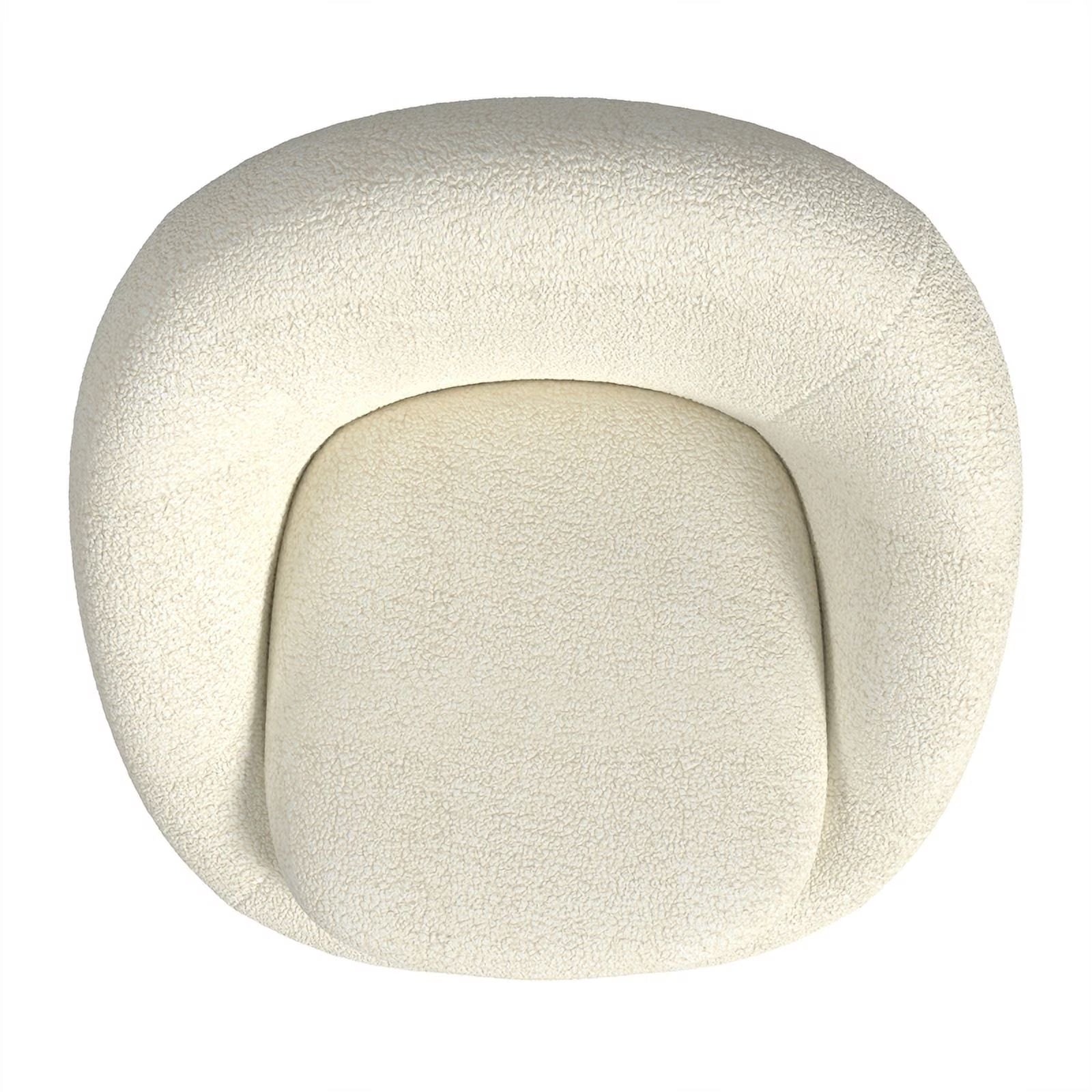 round Swivel Accent Chair, White Sherpa
