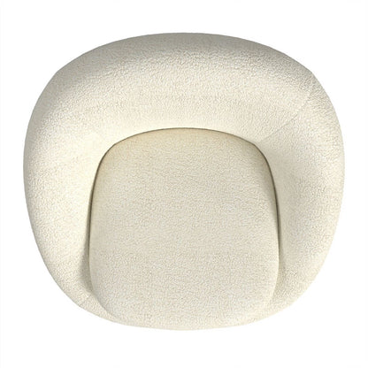 round Swivel Accent Chair, White Sherpa