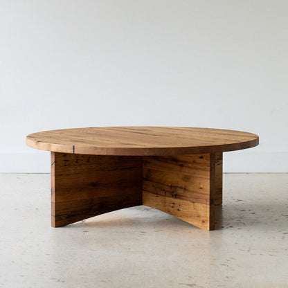 Sculptural round Wood Coffee Table