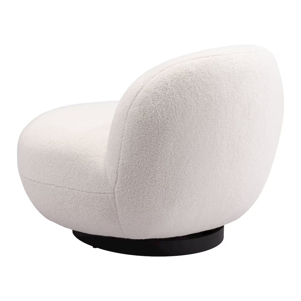 Myanmar Accent Chair Cream Accent Chair, Modern Style, Shearling Style Fabric, Plywood, Indoor Living