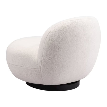 Myanmar Accent Chair Cream Accent Chair, Modern Style, Shearling Style Fabric, Plywood, Indoor Living
