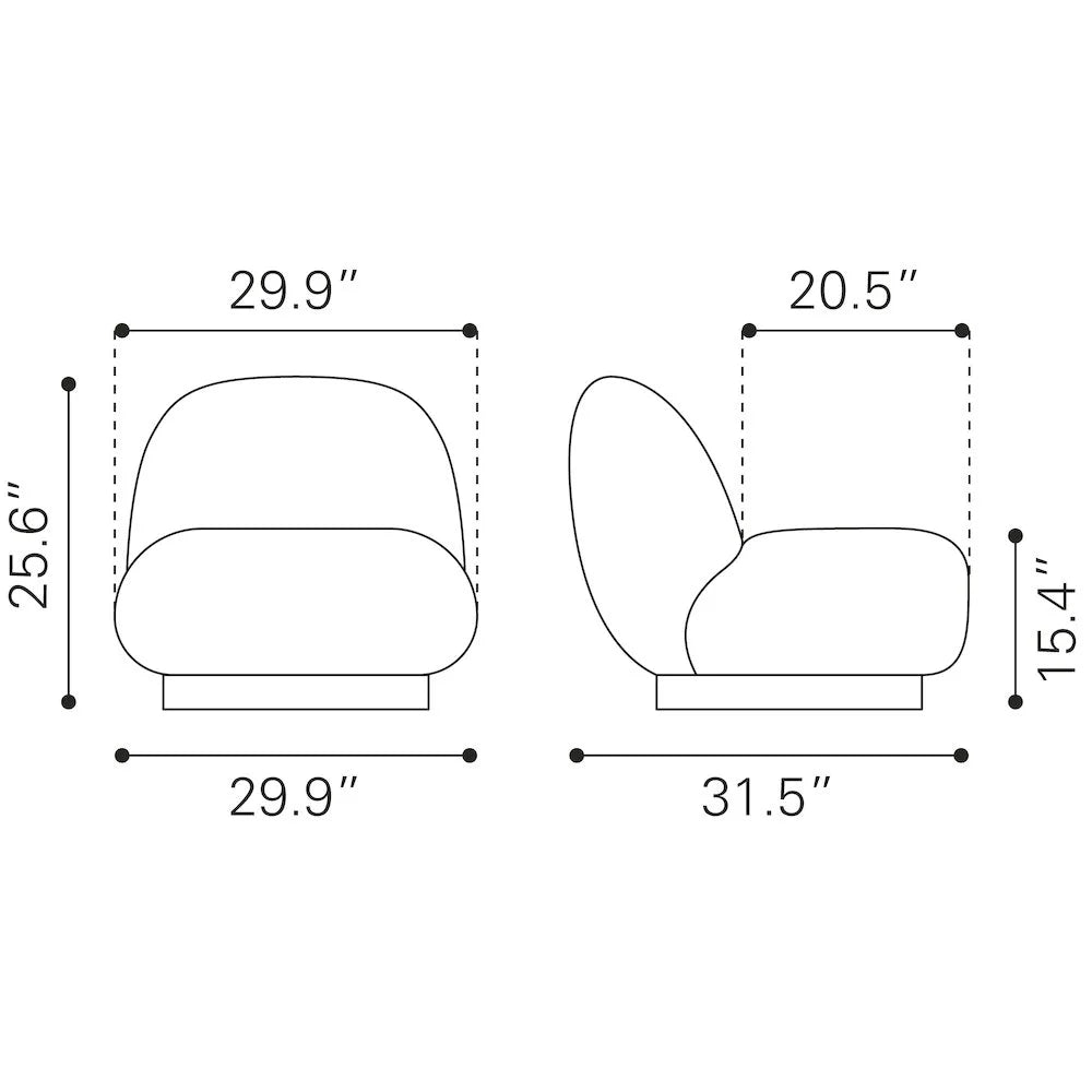 Myanmar Accent Chair Cream Accent Chair, Modern Style, Shearling Style Fabric, Plywood, Indoor Living