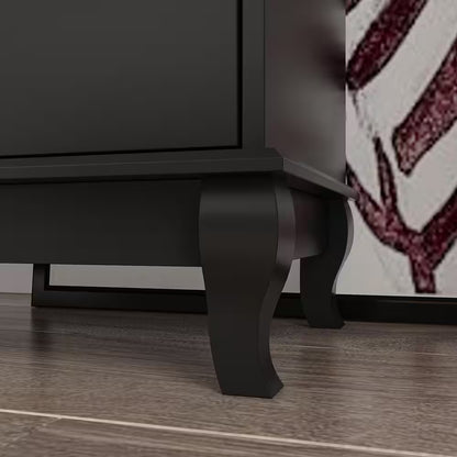 Black Paint 10-Drawer Wood Double 35.4 In. H X 55.1 In. W X 15.7 In. D Dresser Storage Cabinet