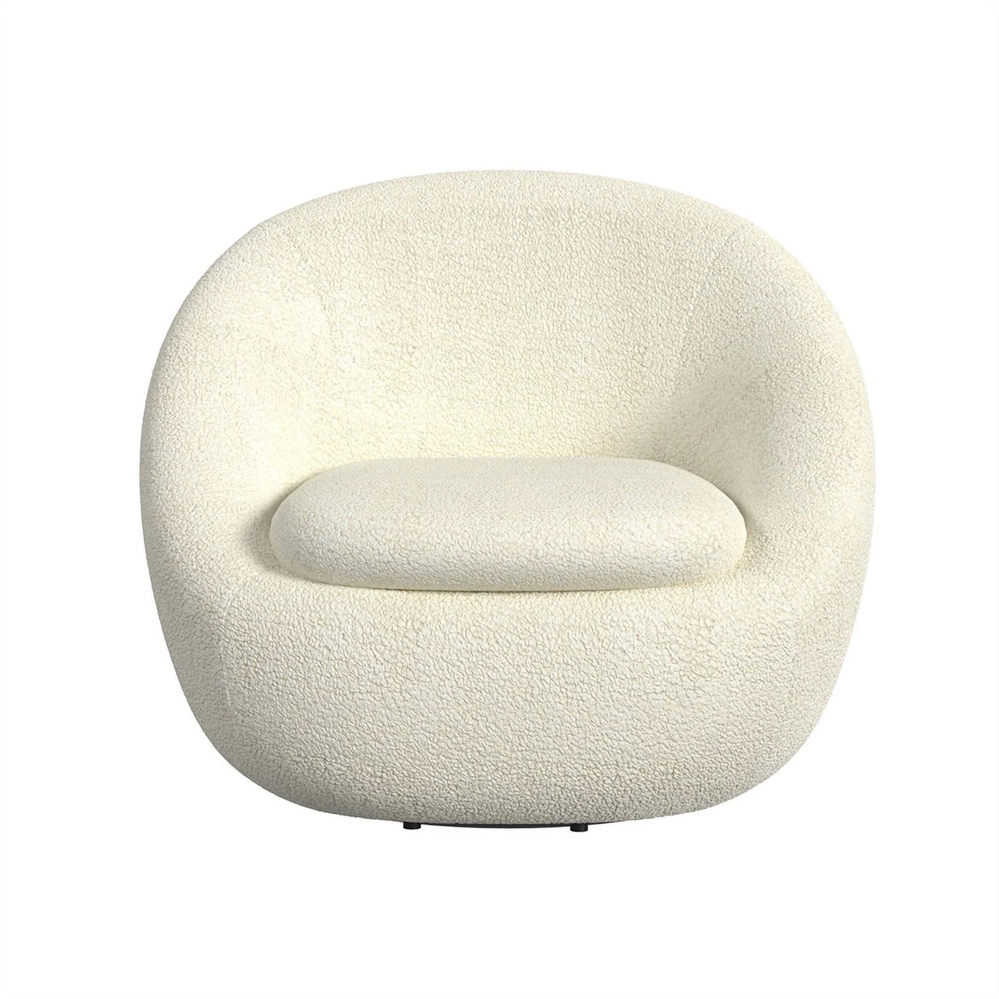 round Swivel Accent Chair, White Sherpa