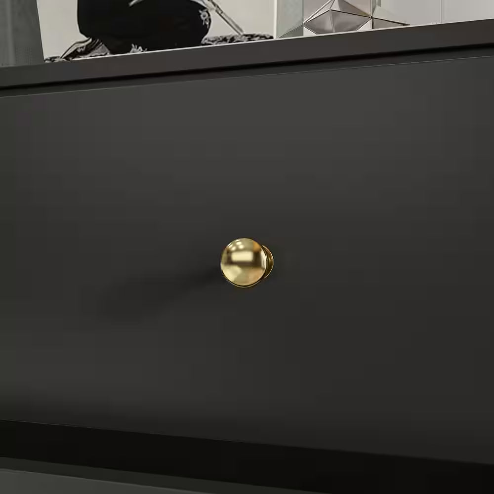 Black Paint 10-Drawer Wood Double 35.4 In. H X 55.1 In. W X 15.7 In. D Dresser Storage Cabinet
